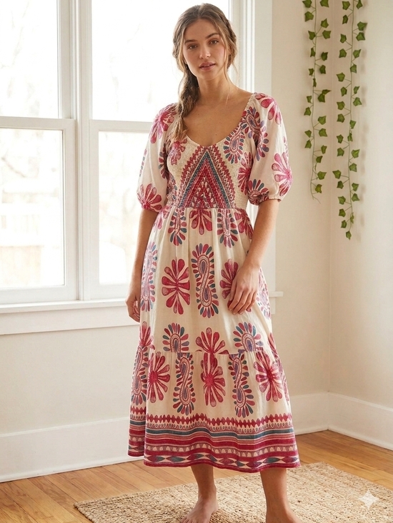 Umgee Dresses & Skirts - Umgee Cream Maxi Dress Floral Print
